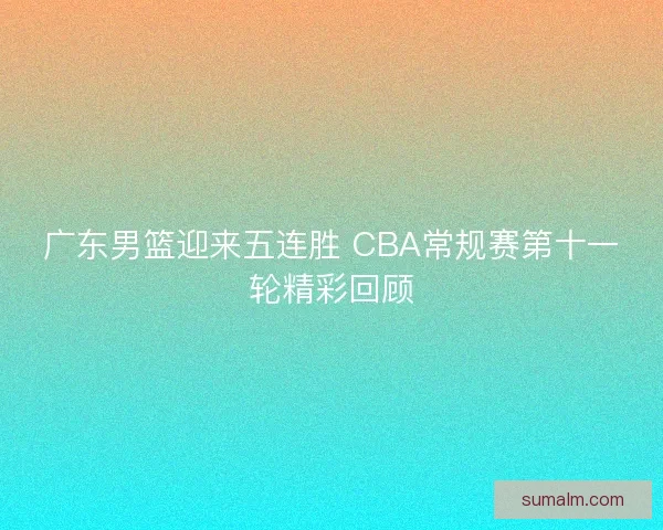 广东男篮迎来五连胜 CBA常规赛第十一轮精彩回顾